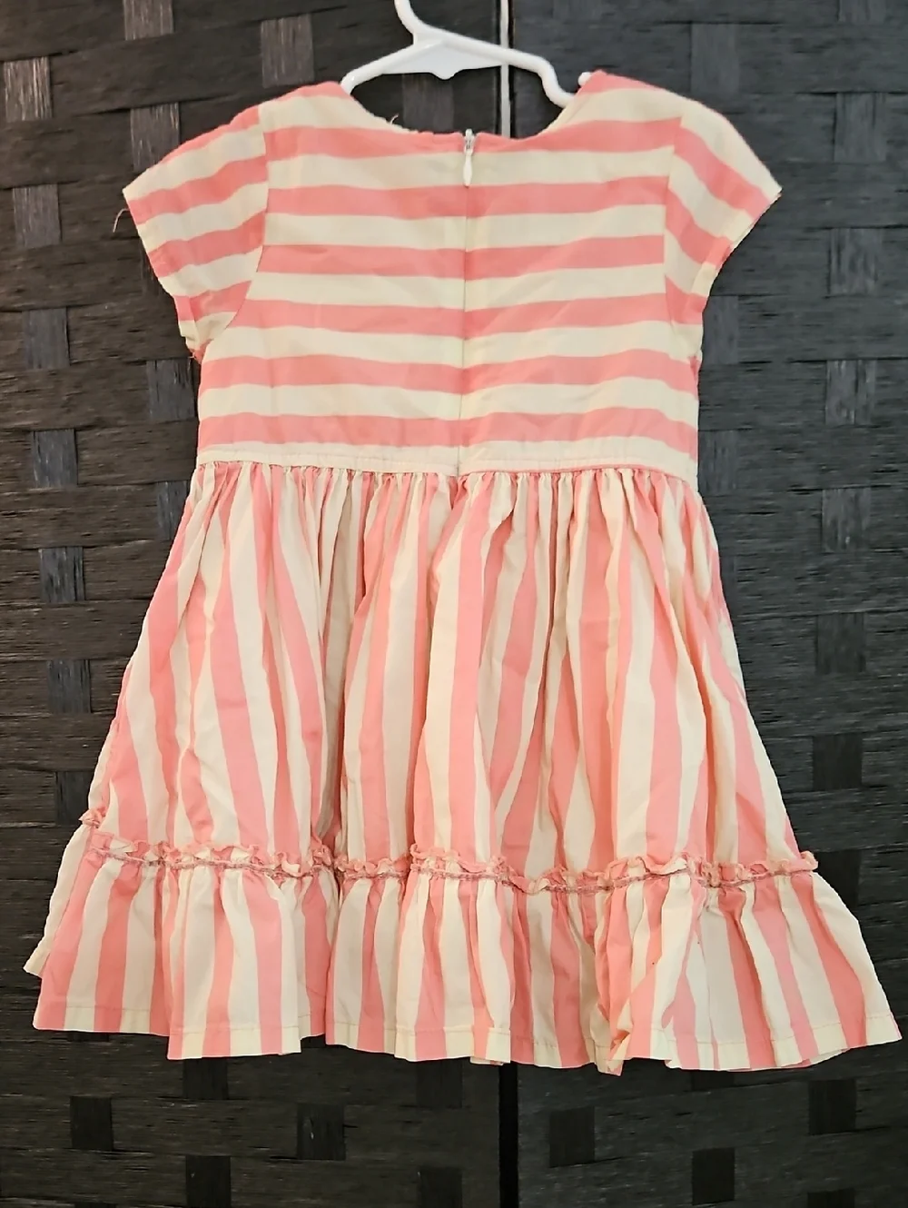Pink Chicken Girls Pink and Cream Striped Cotton Dress 3T